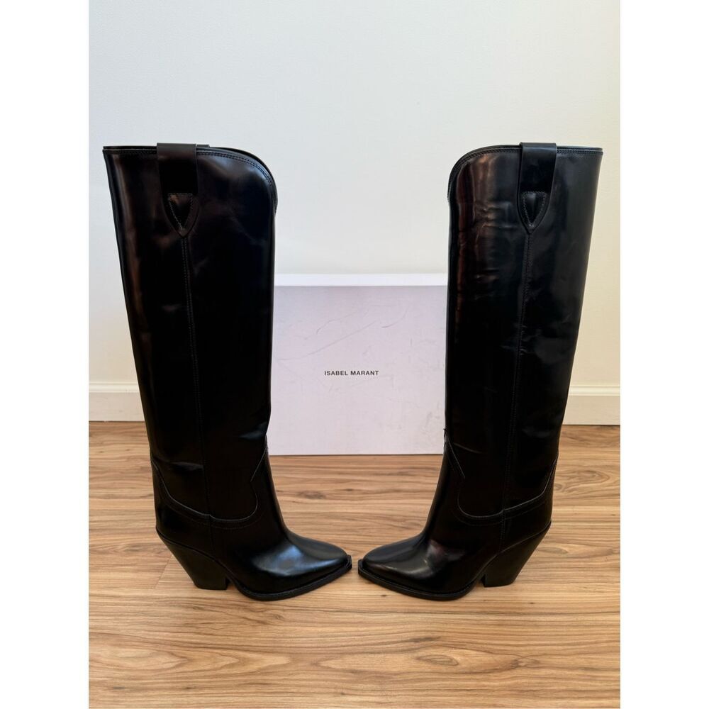 ISABEL MARANT 90mm Lomero Leather Tall Boots Size 37 - Picture 8 of 11